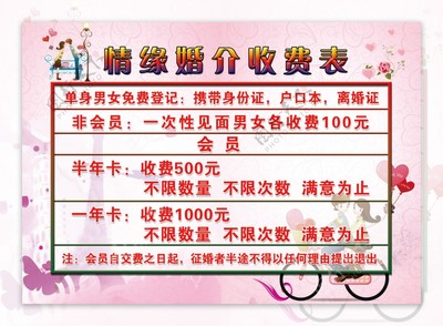 婚介服務收費標準及項目詳解